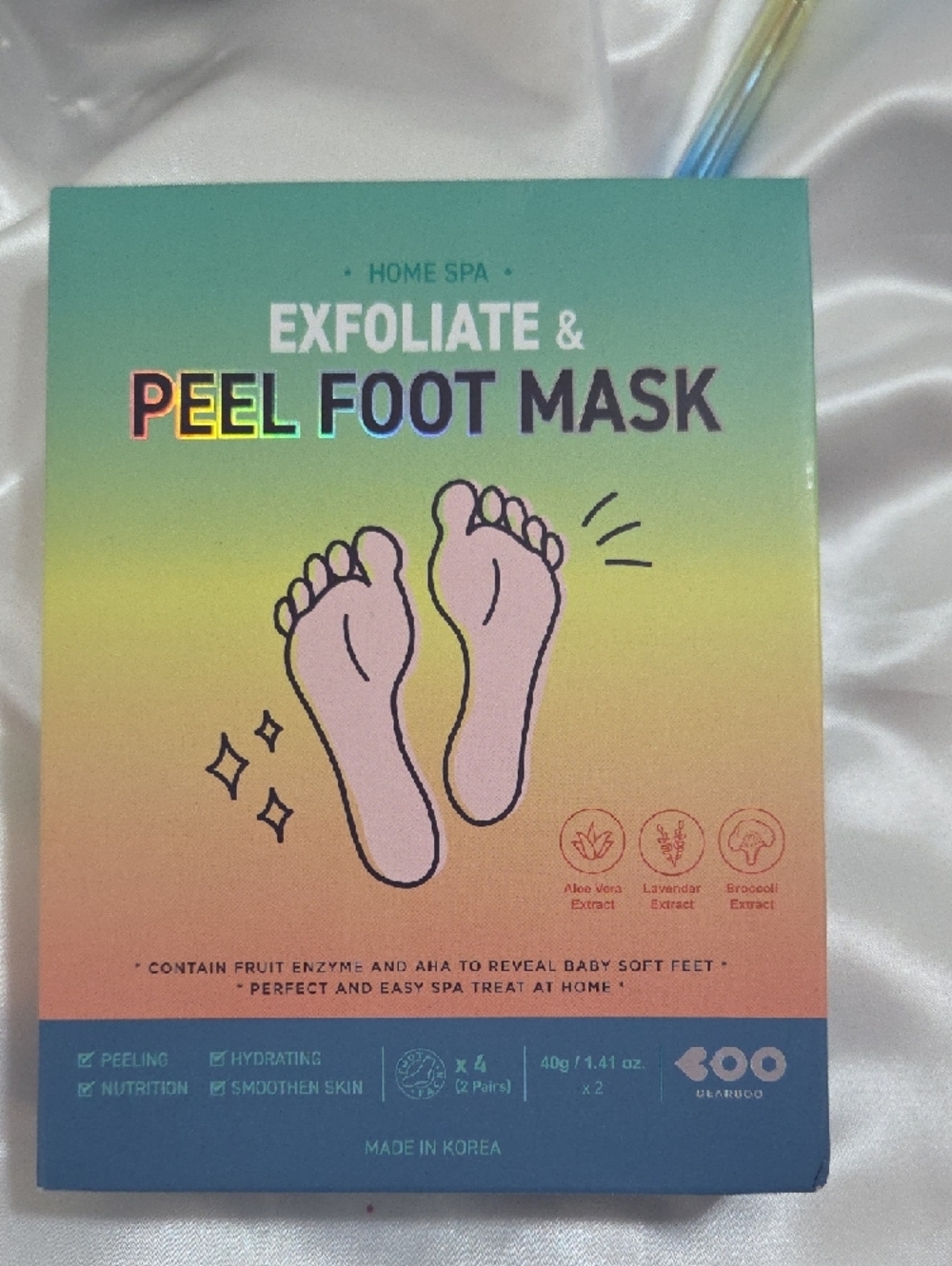 New DEARBOO Korea HOME SPA Exfoliate & Peel Foot Mask 2 Pairs